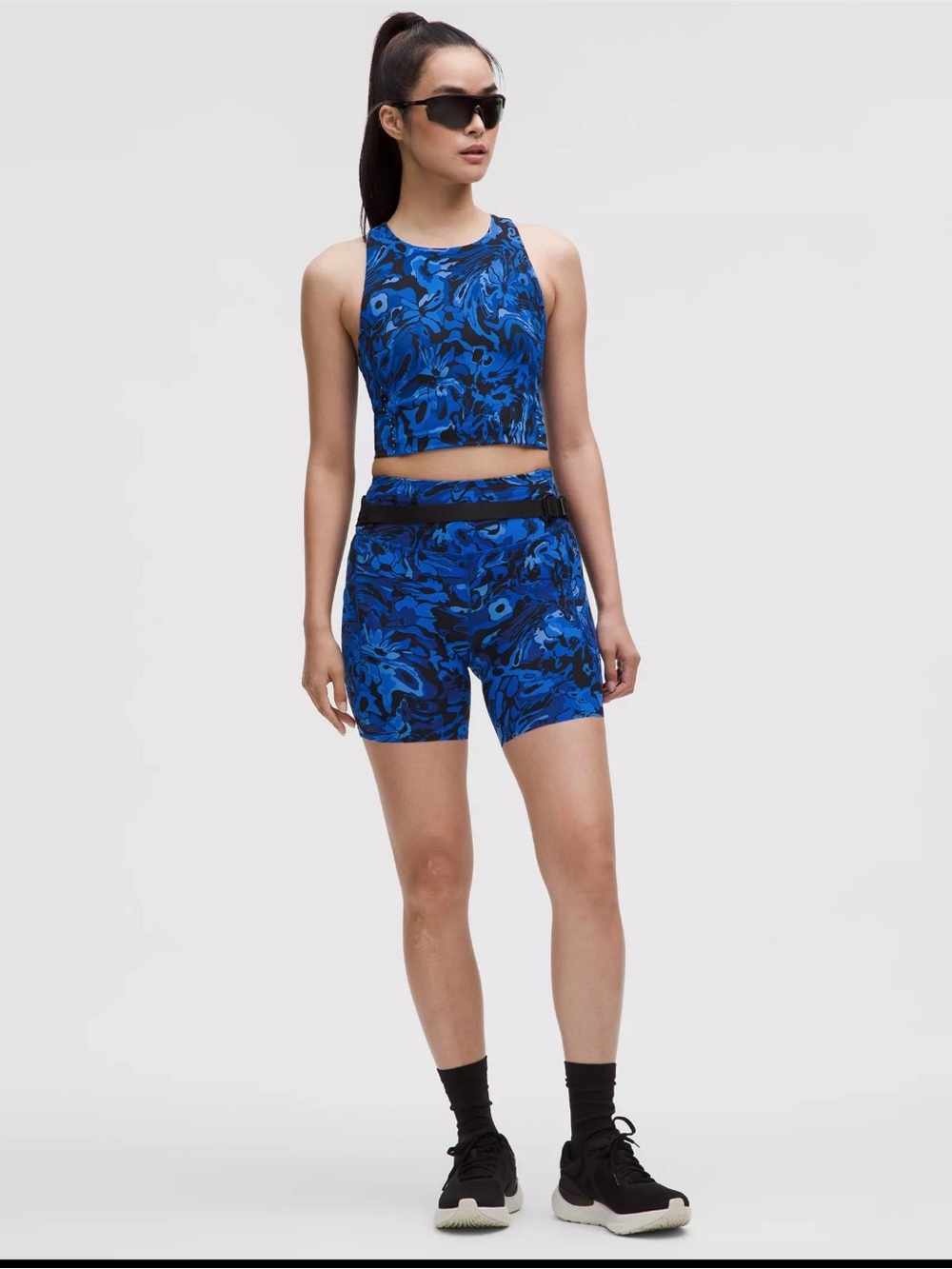 #716 NWT Lululemon Fast Free HR Short 6” Flower Meld Cobalt 0
